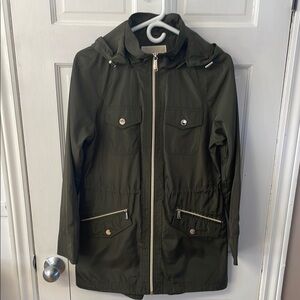 Michael Kors Dark Green Utility Jacket with Hood